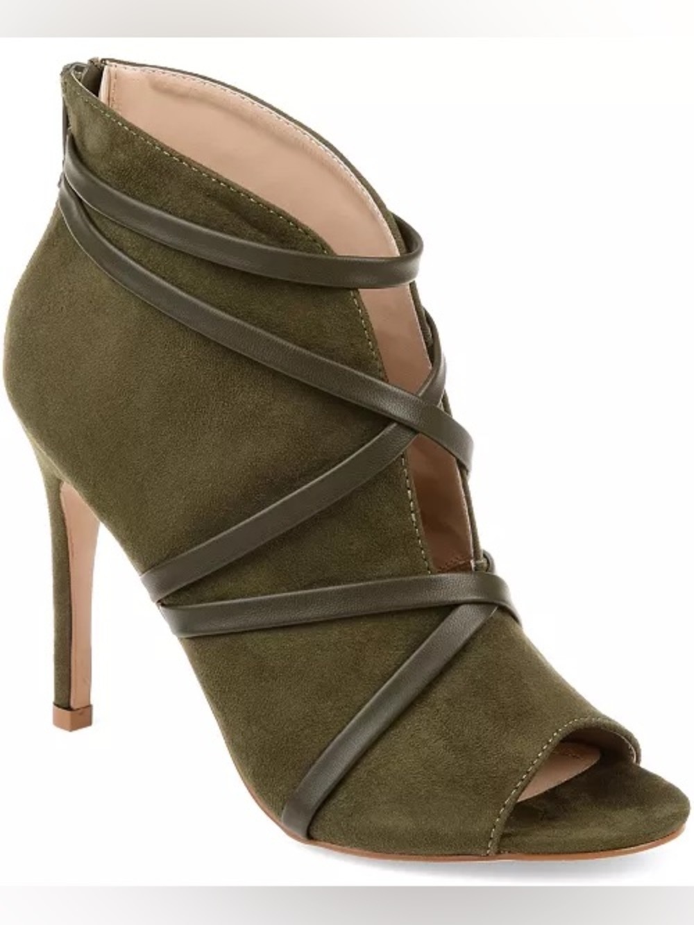 ♥️♥️ Journee Collection Women's Samara Peep Toe Stiletto Dress Shooties - Olive